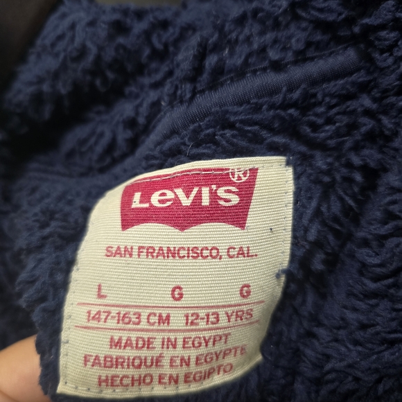 Levi's Navy Blue Sherpa Hoodie - Picture 3 of 10